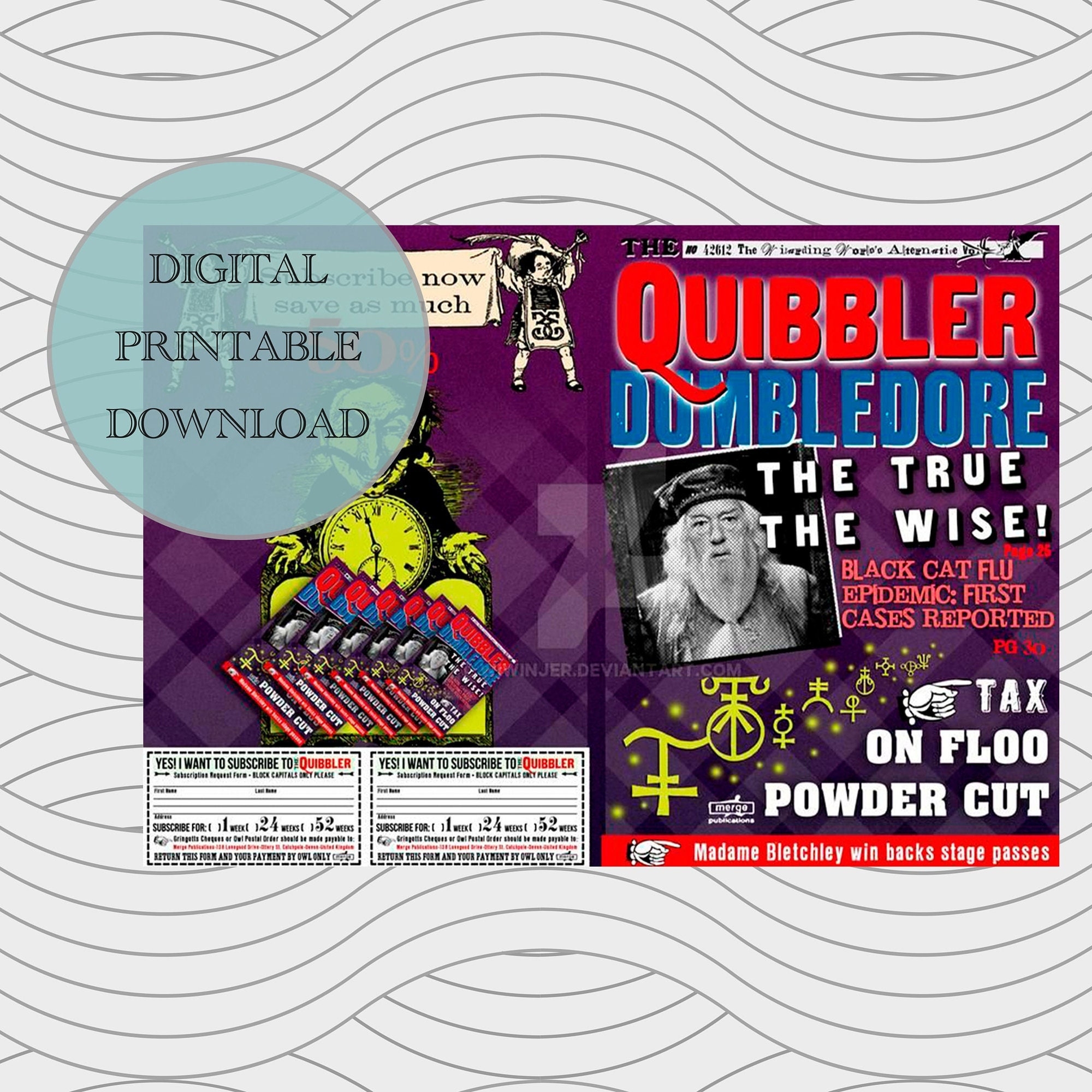 The Quibbler Printable Card Instant Download Digital Card Gift For Friend MP304 Etsy
