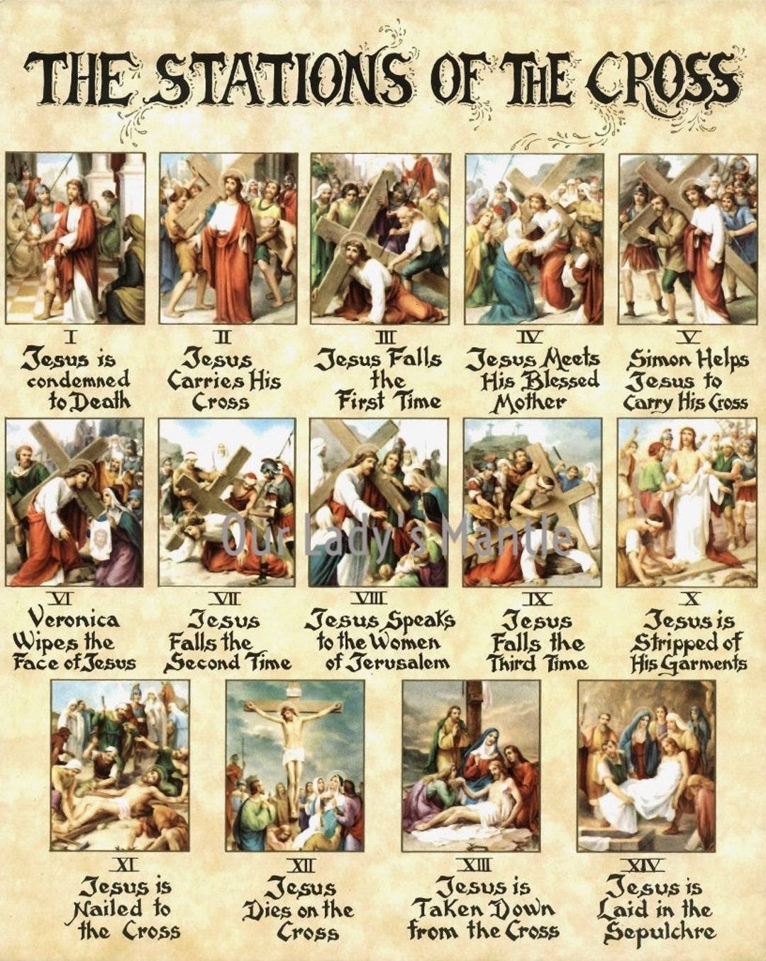 THE STATIONS Of The CROSS 8x10 Catholic Picture Print From Italy Etsy
