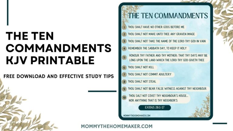 The Ten Commandments KJV Free Printable PDF Mommy The Homemaker