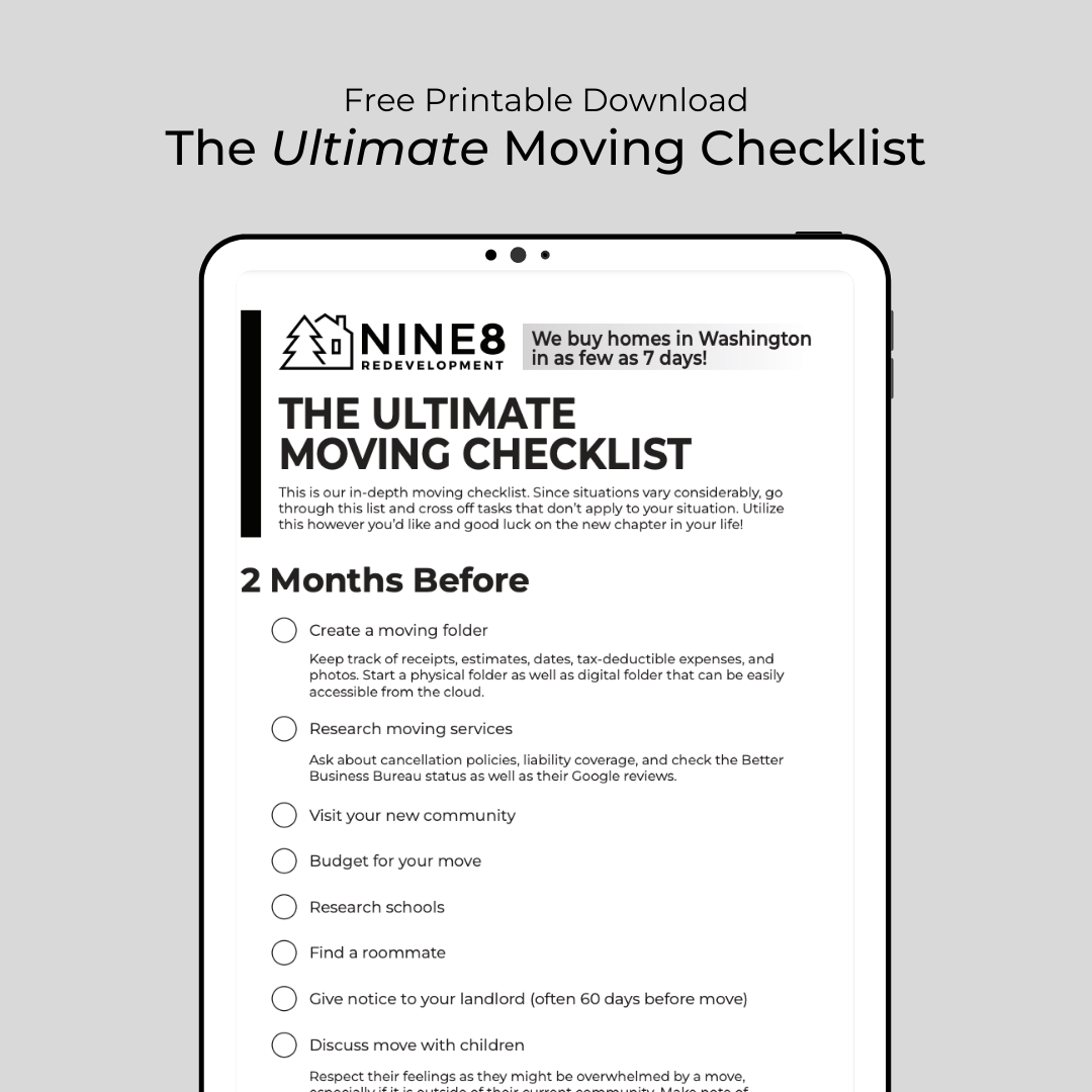 Moving Checklist Printable Free