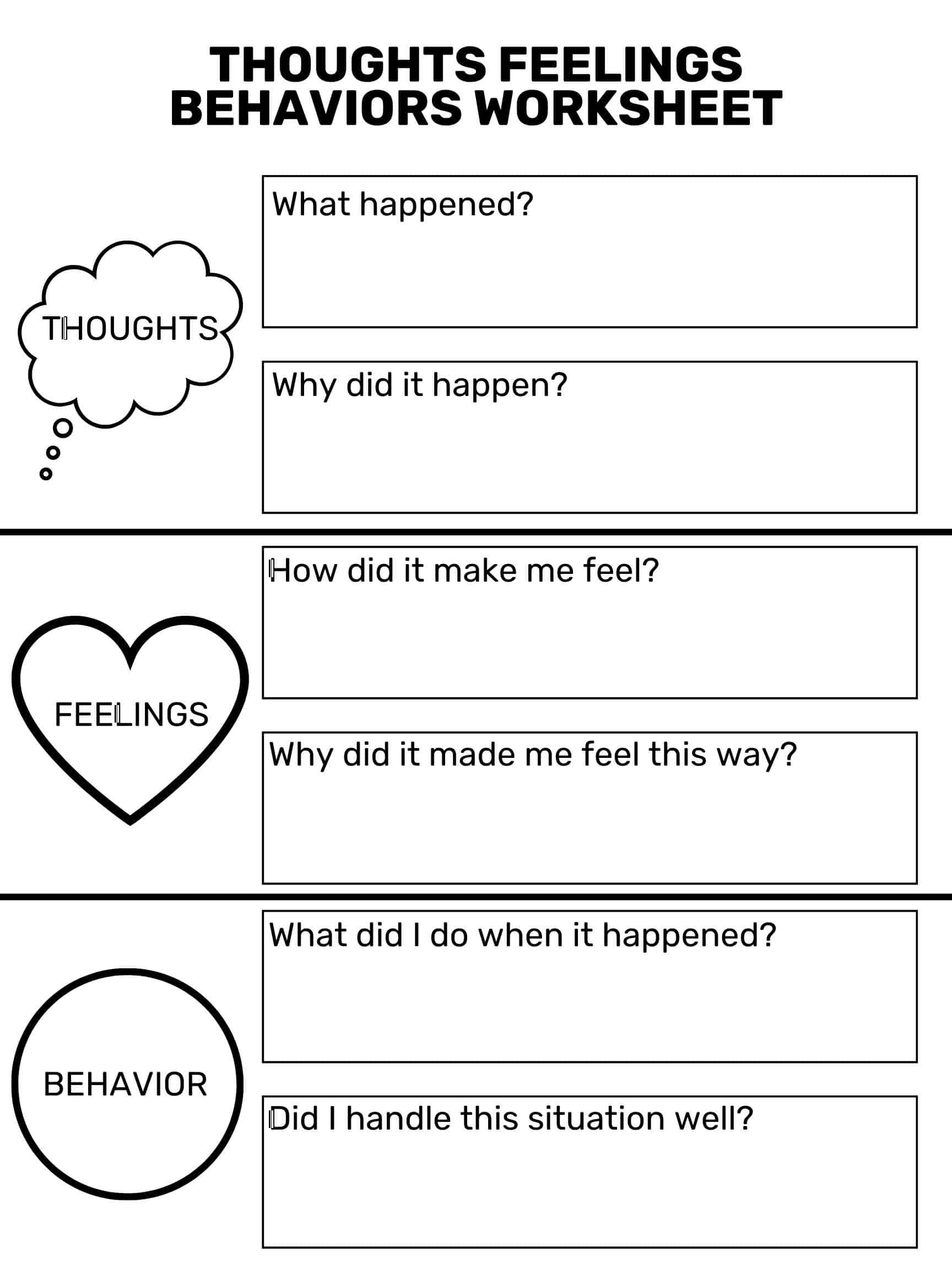 Free Printable Emotional Regulation Worksheets
