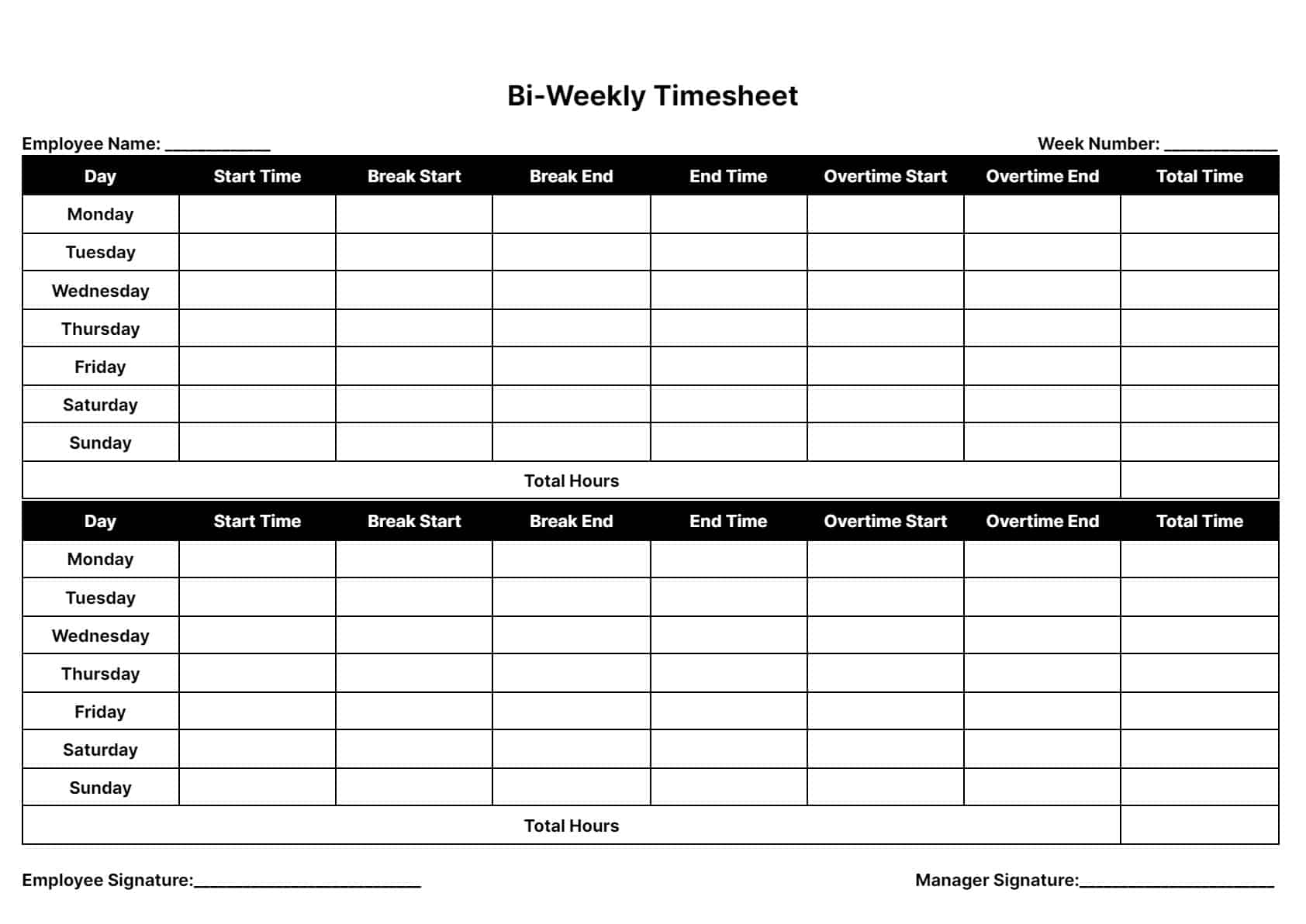 Timesheet Templates Download U0026 Print For Free Worksheets Library