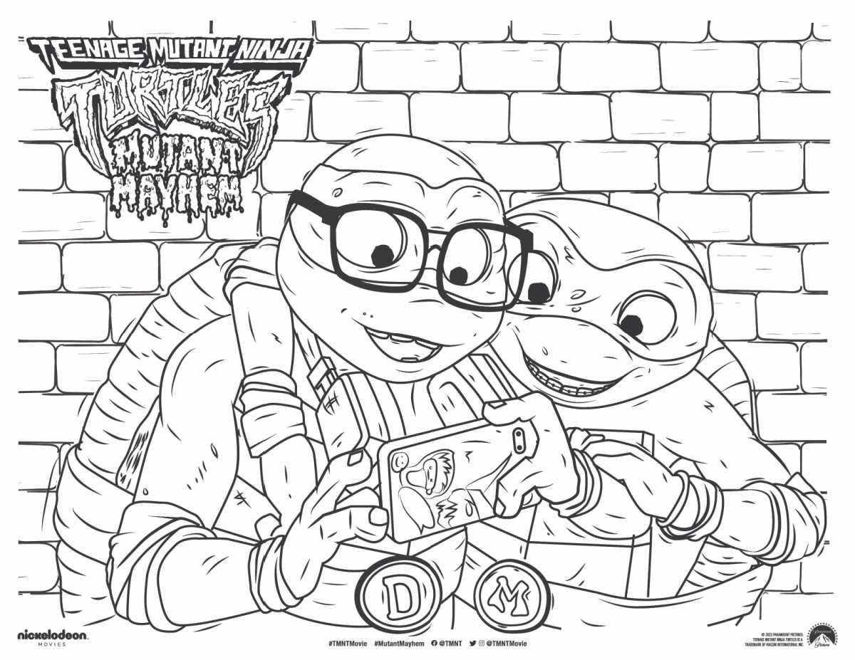 TMNT Donatello U0026 Mikey Coloring Page Mama Likes This