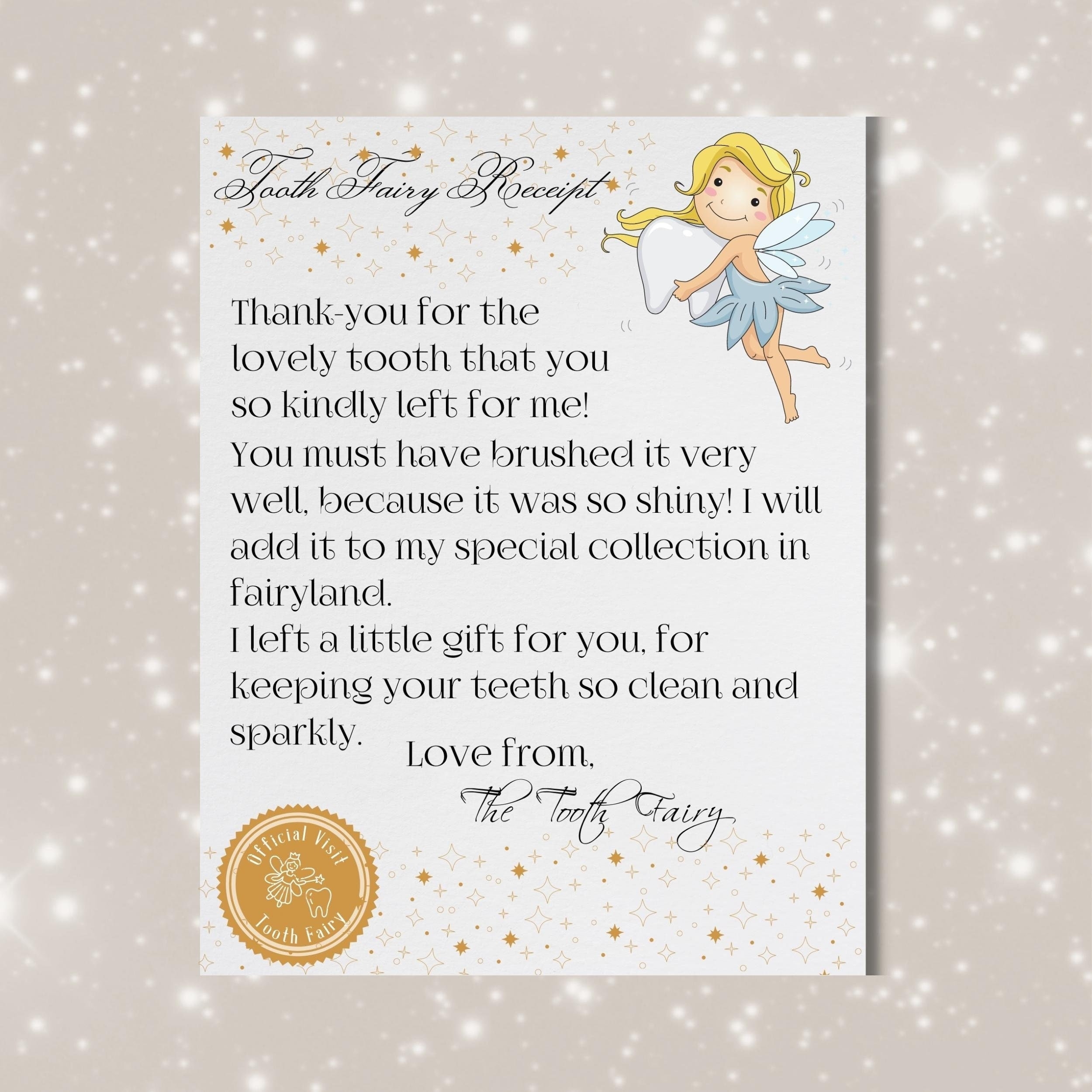 Tooth Fairy Notes Printable Free