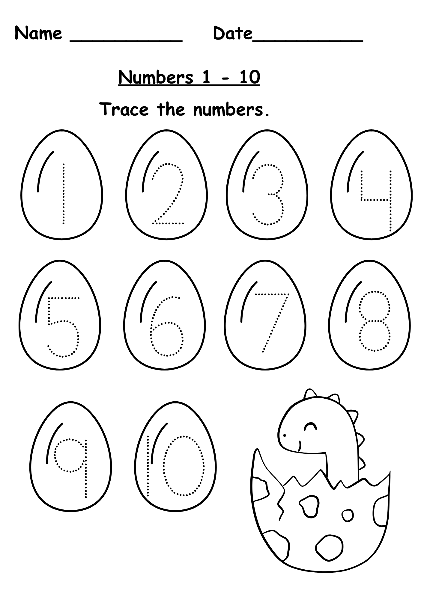 Tracing Numbers 1 10 Free Printable