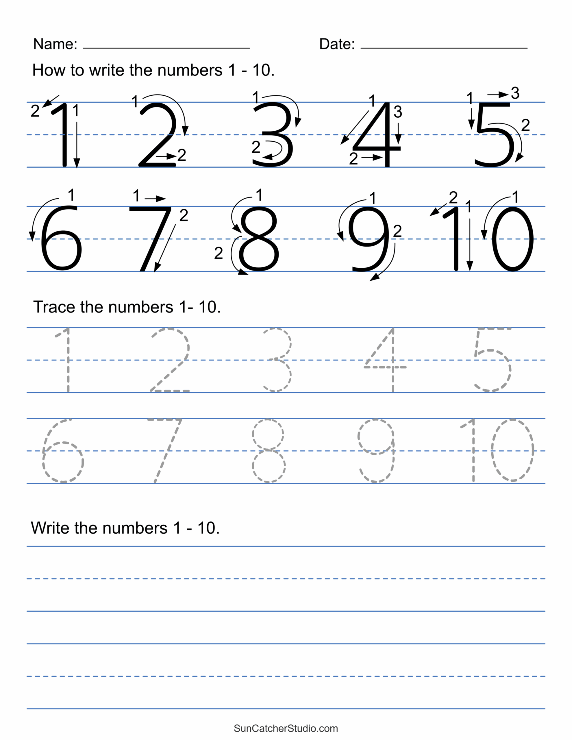 Tracing Numbers Free Printable Practice PDF Worksheets Free 