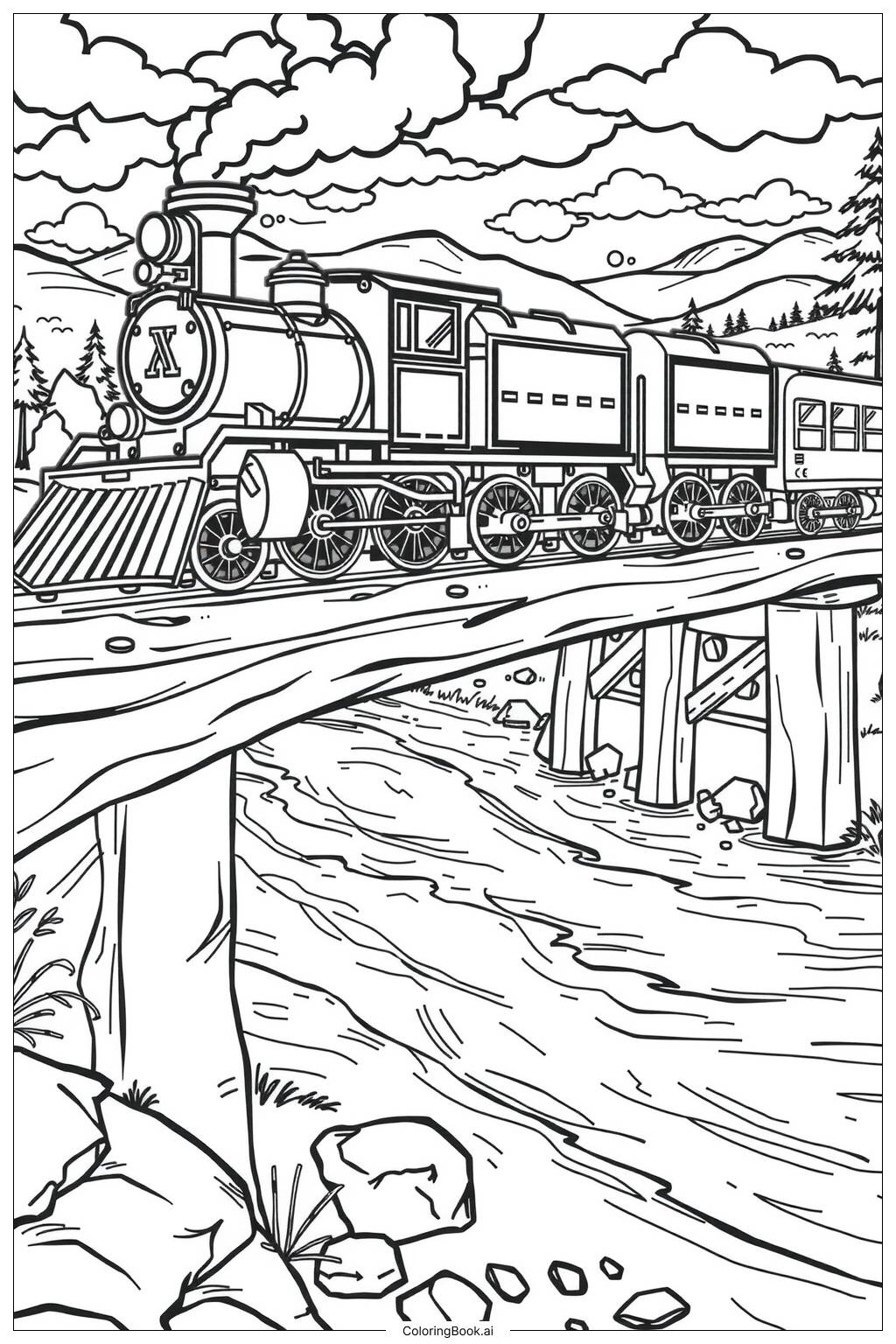 Free Train Coloring Pages Printable