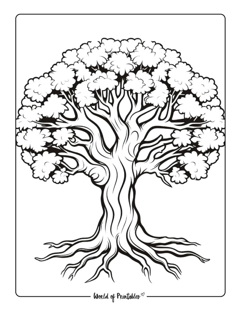Tree Coloring Pages World Of Printables
