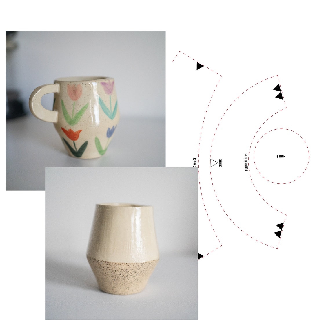 Tulip Cup Template Slab Pottery Template Etsy