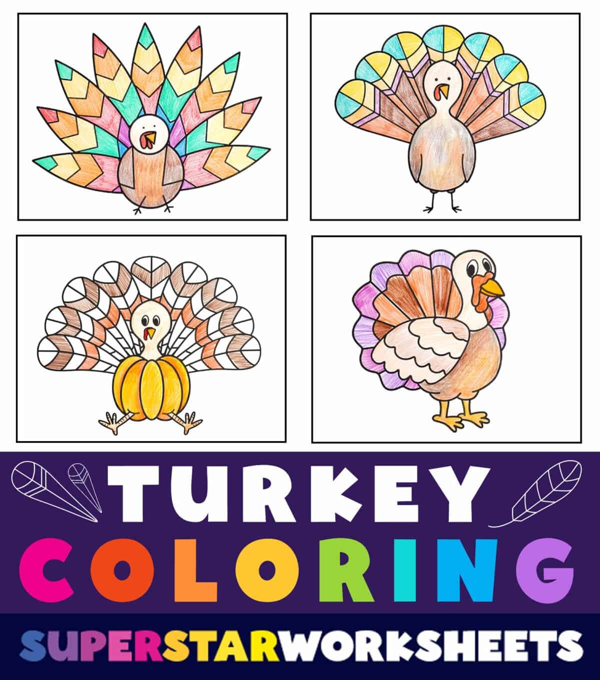 Turkey Coloring Pages Free Printables Superstar Worksheets