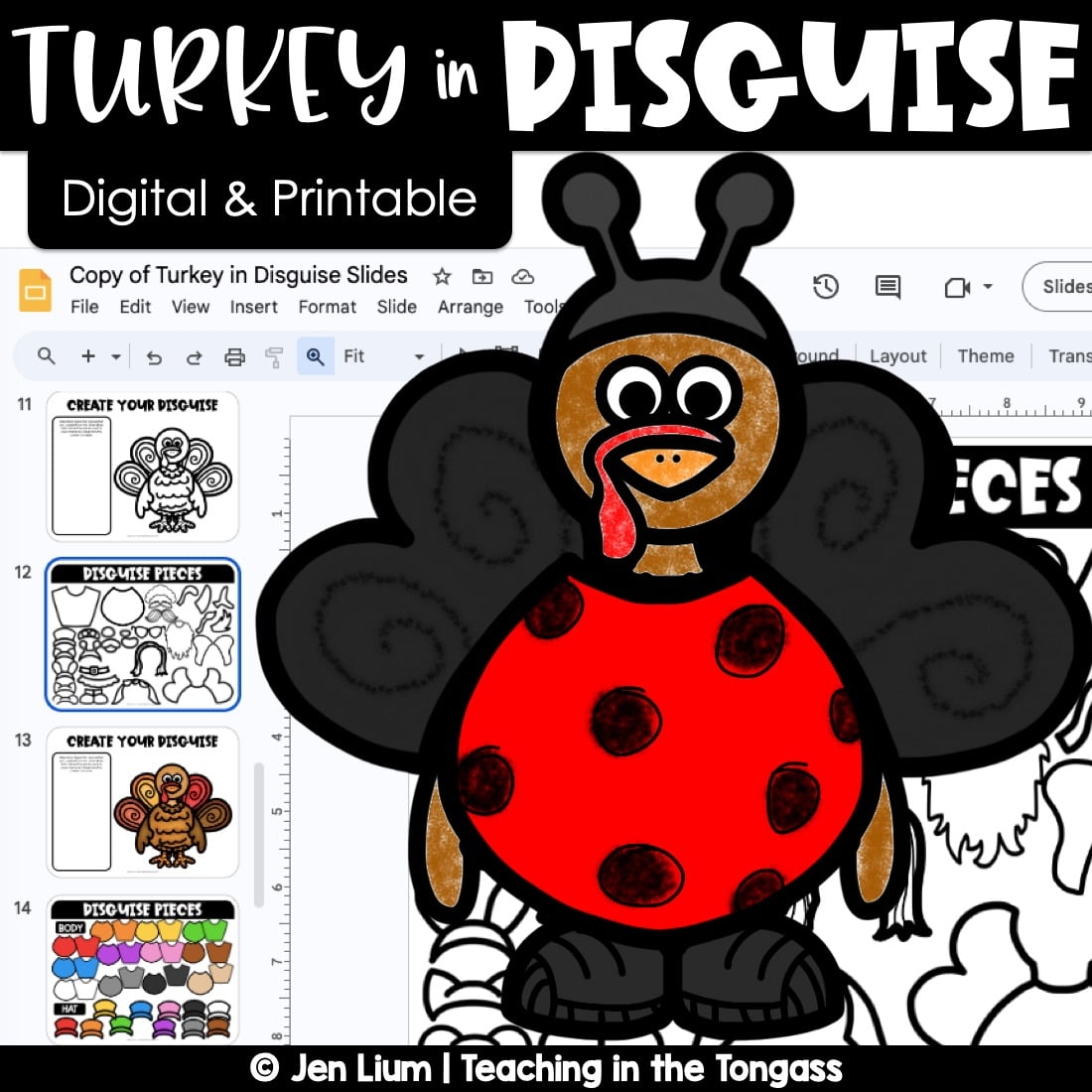 Turkey In Disguise Craft Template Project Digital And Printable