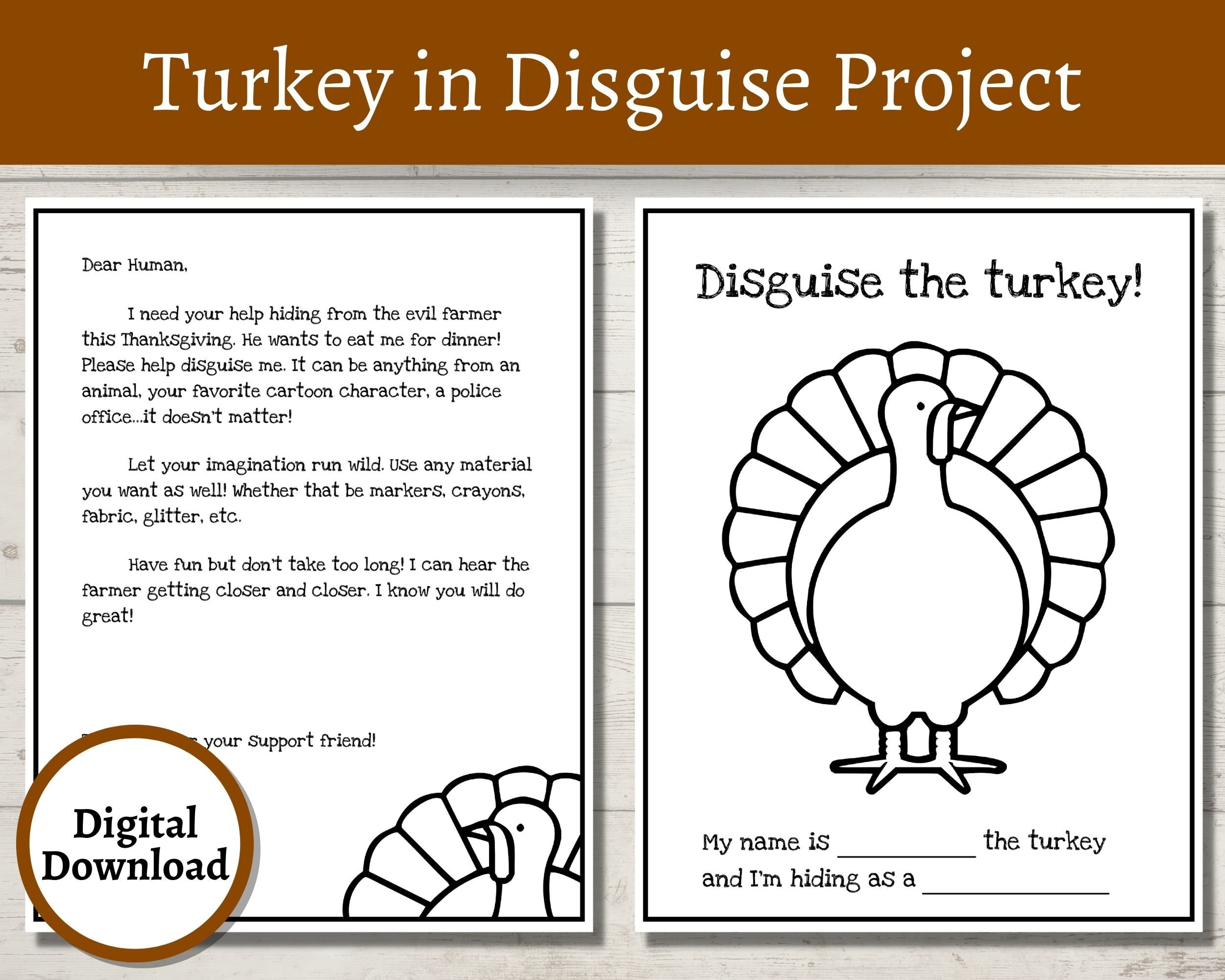 Free Printable Turkey Disguise Template Pdf