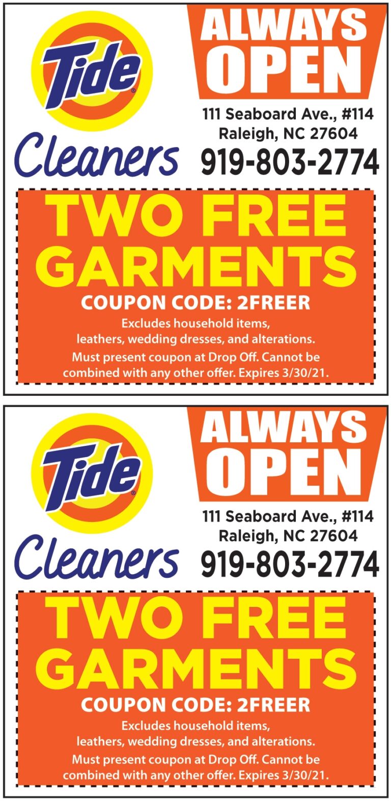 TWO FREE GARMENTS Online Printable Coupons USA Local Free Printable Shopping Coupons