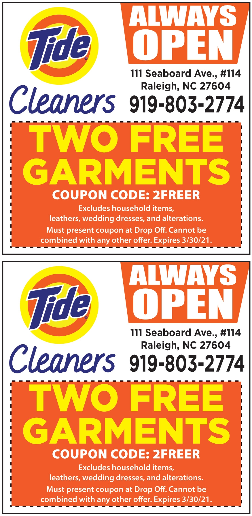 TWO FREE GARMENTS Online Printable Coupons USA Local Free Printable Shopping Coupons