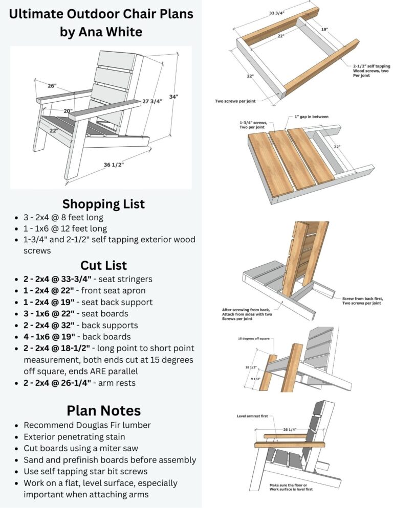 Ultimate DIY Adirondack Chair Plans Ana White