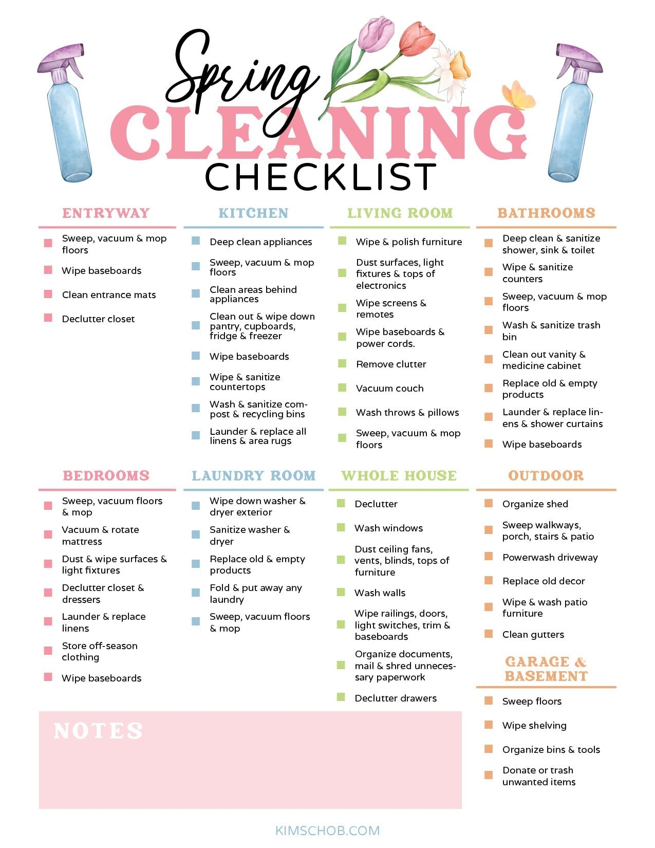Ultimate Spring Cleaning Checklist Free Printable Kim Schob