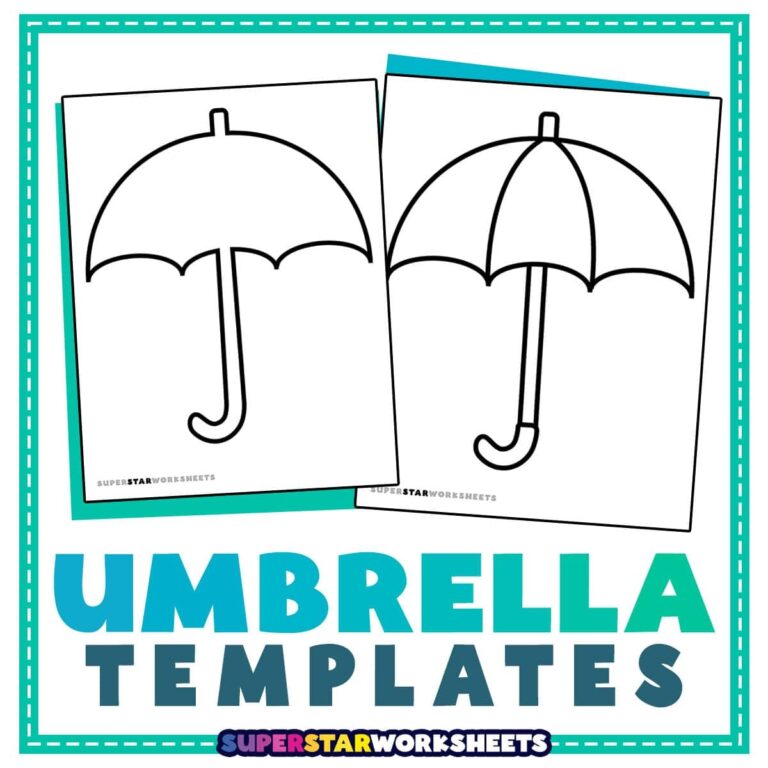 Umbrella Template Superstar Worksheets