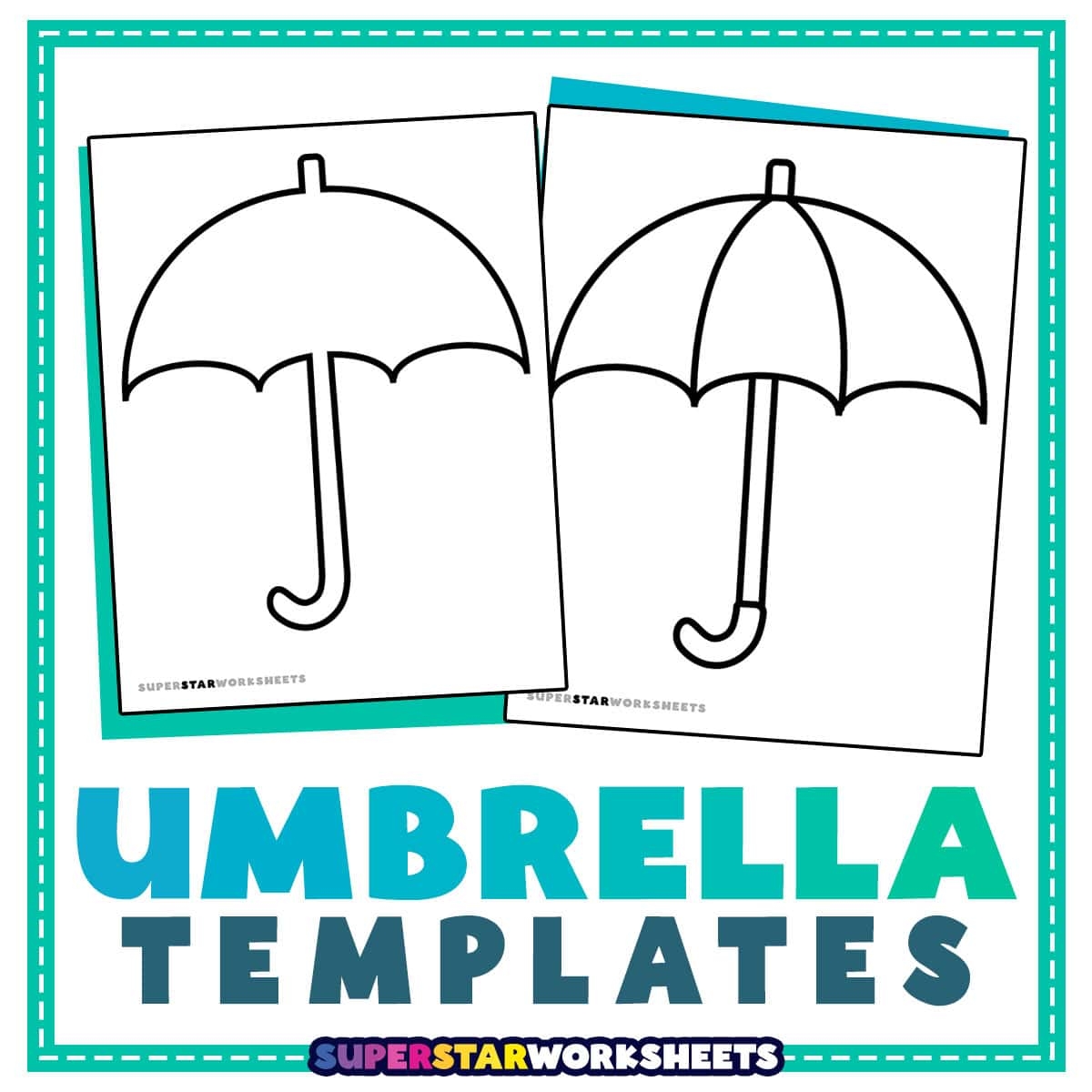 Umbrella Template Superstar Worksheets