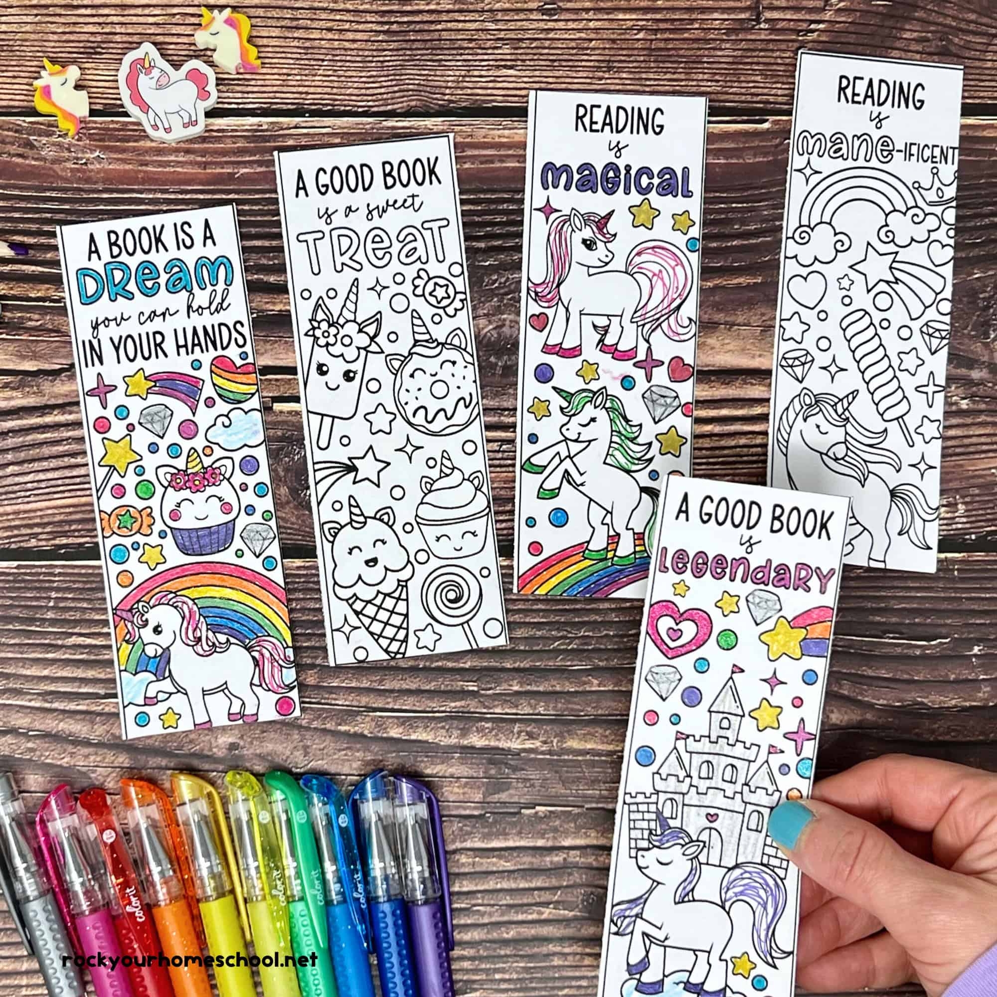 Unicorn Bookmarks To Color For Reading Fun With Kids Free Rock 