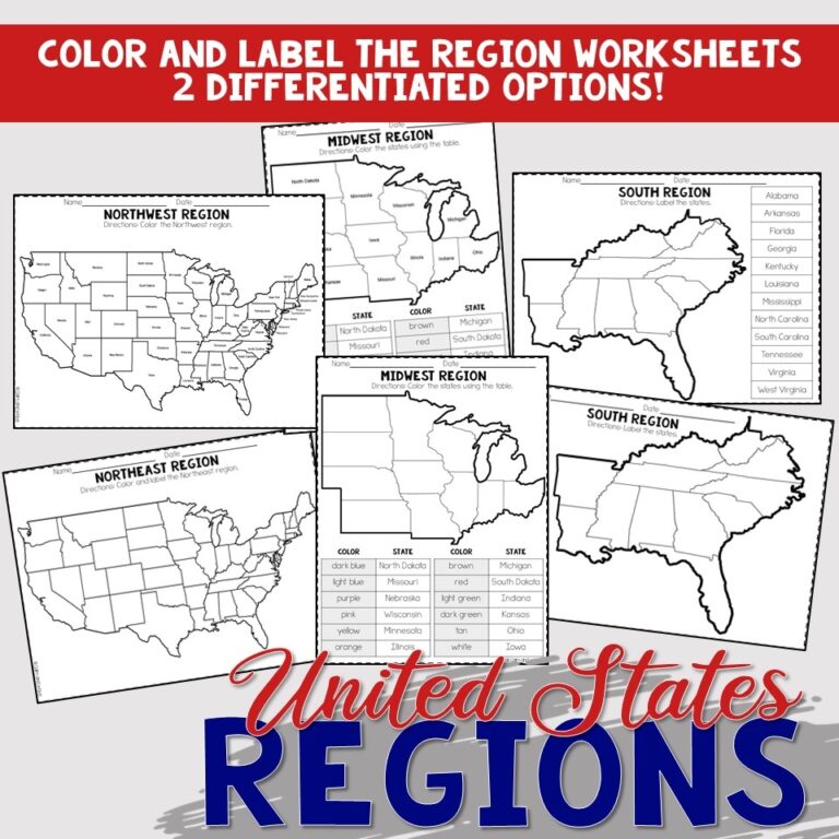 United States Regions Worksheets And Printables Homeschool 