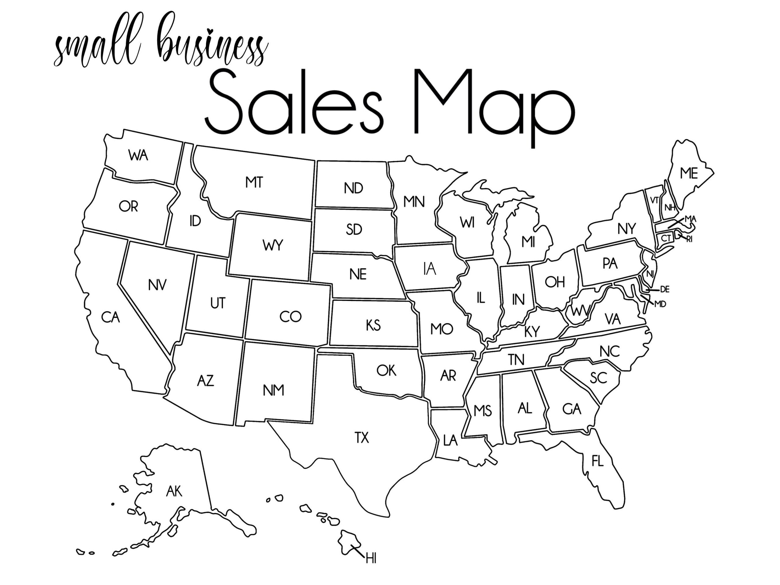 USA Sales Map Small Business Sales Map Etsy Sales Map Sales 