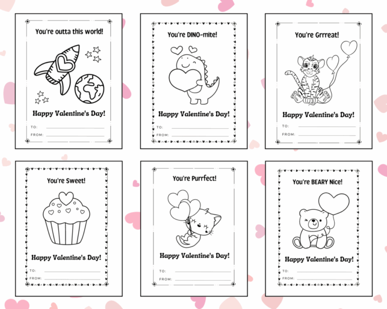 Valentine s Day Color A Card Activity Book FREE Printable Cards Raising Veggie Lovers