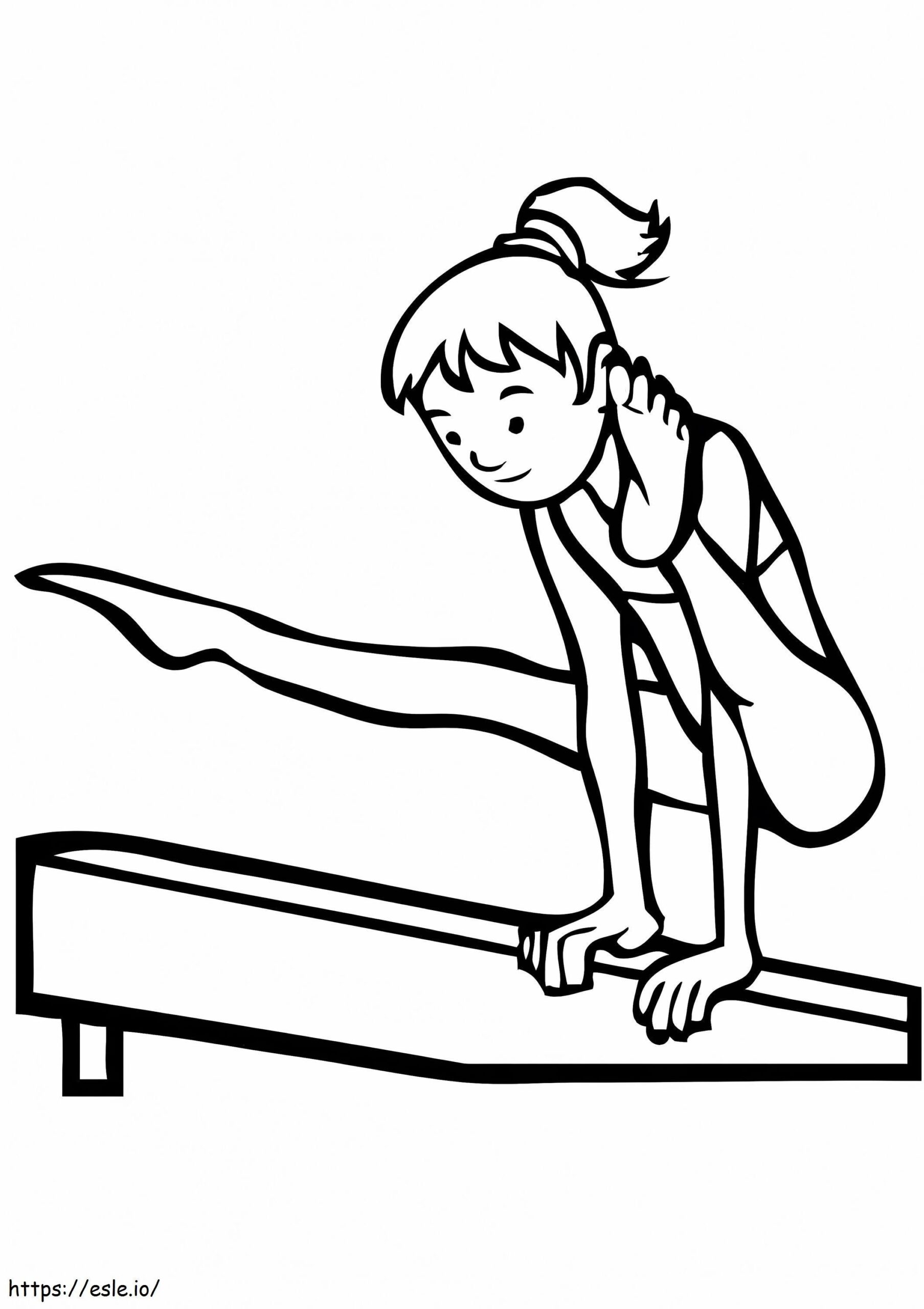 Vault Gymnastics Performance Coloring Page