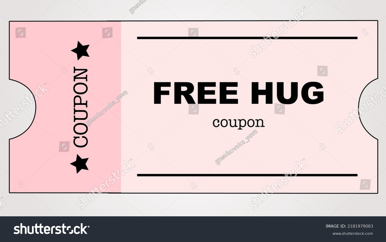 Vektor Stok Free Hug Coupon Editable Illustration Tanpa Royalti 2181979083 Shutterstock