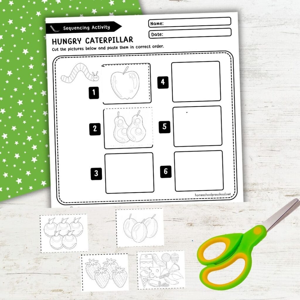 Very Hungry Caterpillar Sequencing Activity For Kids
