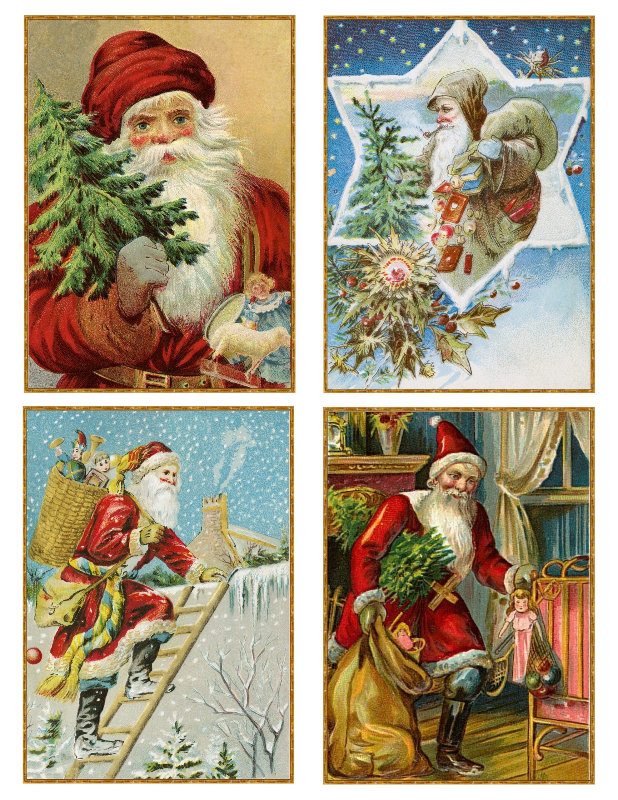 Vintage Santa Printable Gift Tags Centsational Style