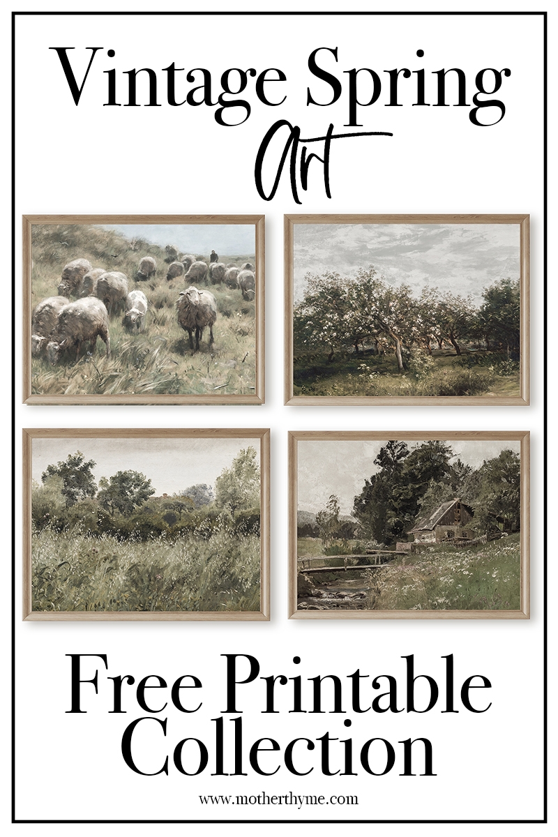 Vintage Spring Art Free Printable Collection Mother Thyme