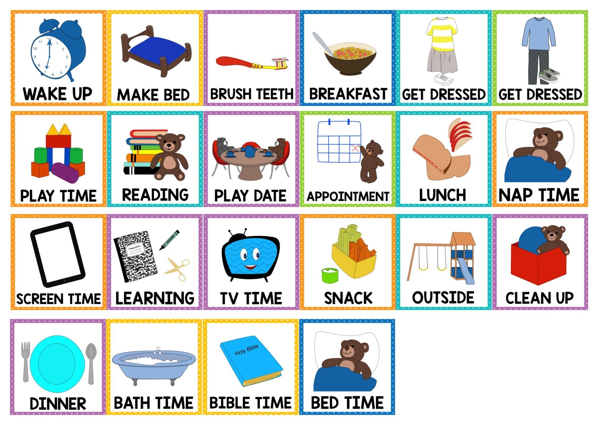 Visual Schedule 20 Free PDF Printables Printablee Worksheets Library