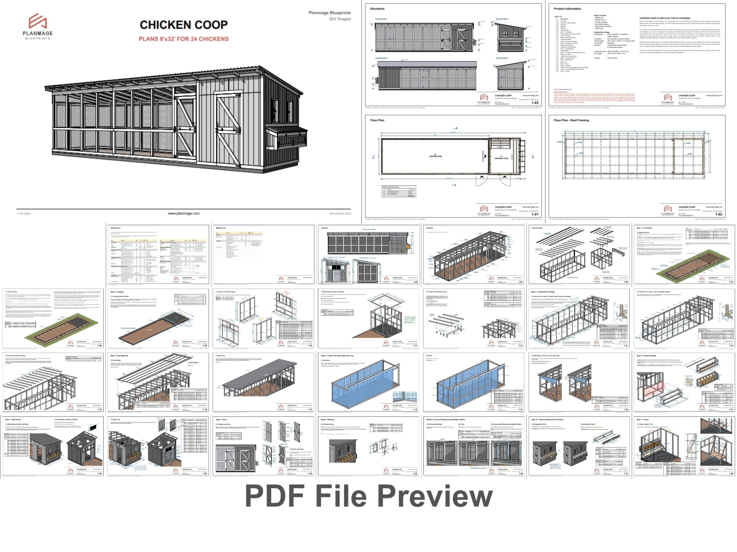 Walk in Chicken Coop Plans 24 Chickens PDF Chicken Shed Plans Digital Download Etsy