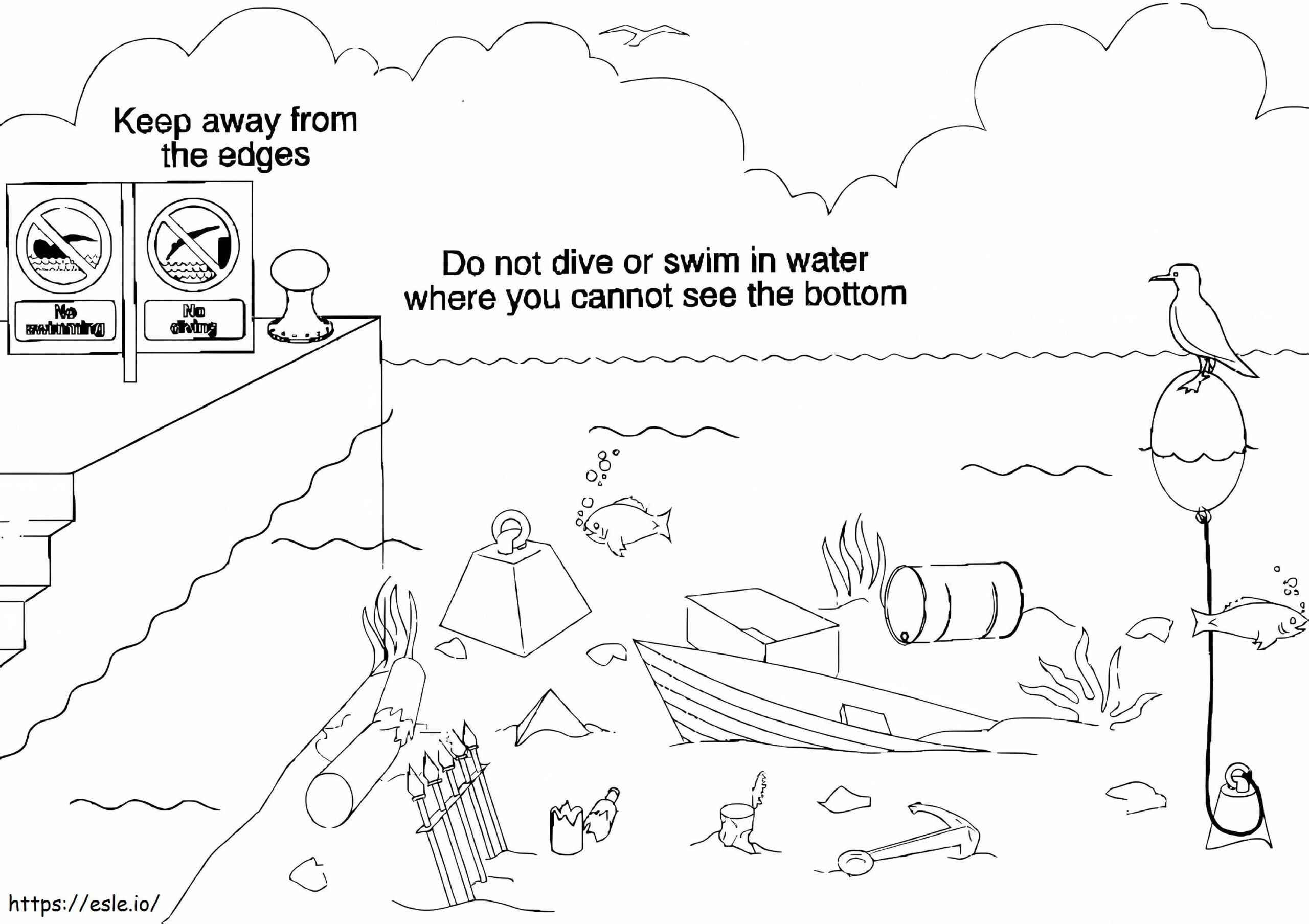 Water Safety Printable Coloring Page