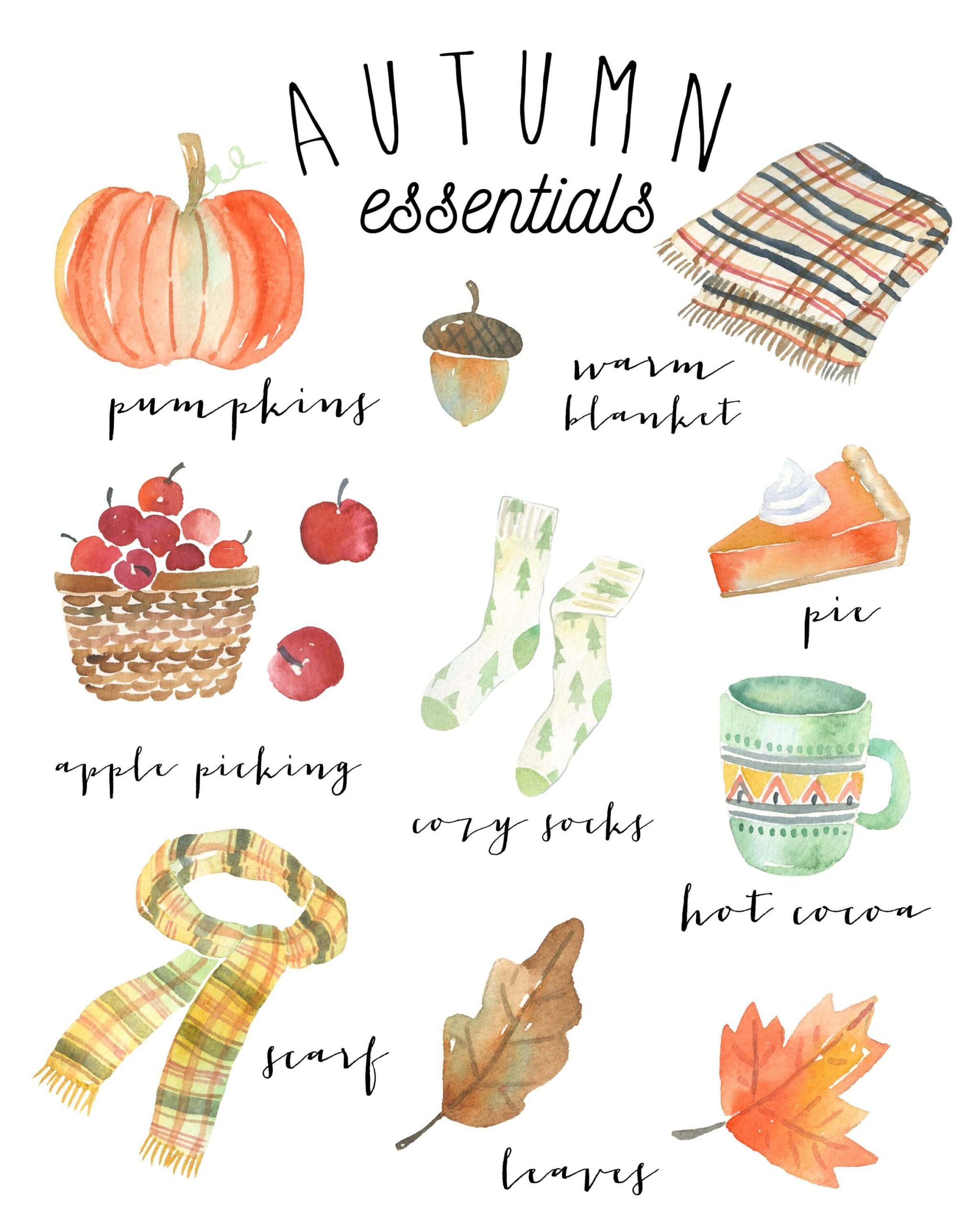 Watercolor Autumn Printable Free Fall Printables Old Salt Farm