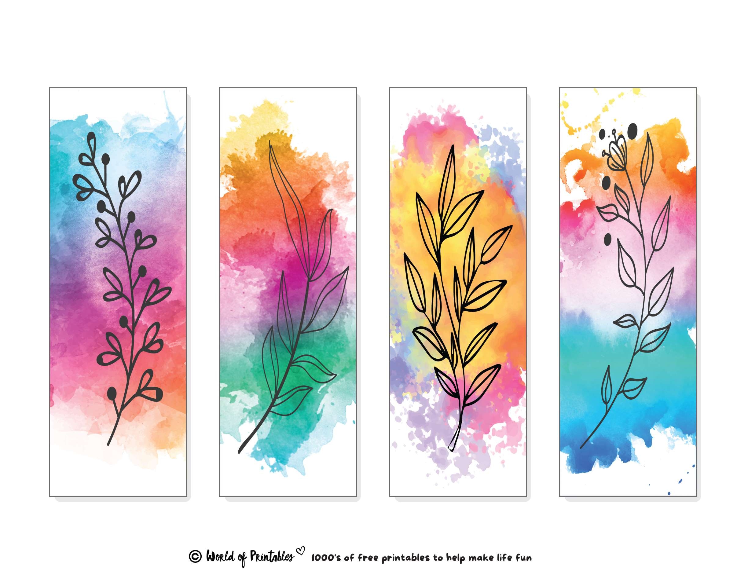 Watercolor Bookmarks 120 Ideas To Print For Free World Of Printables
