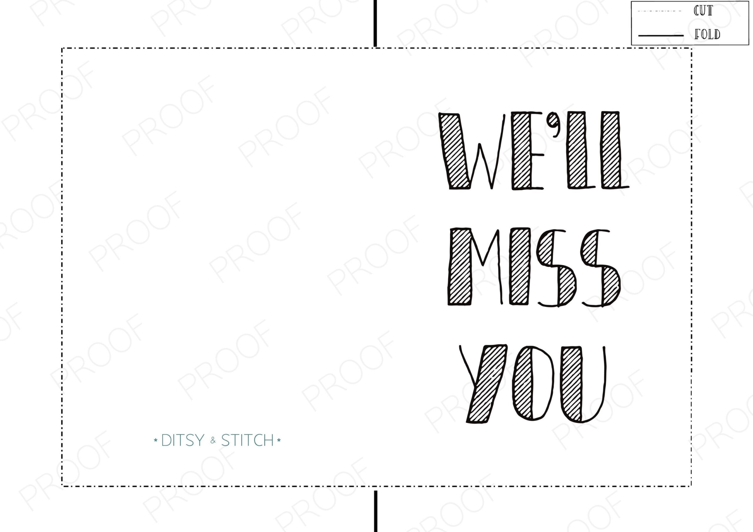 We ll Miss You Printable Card Simple PDF Leaving Card 