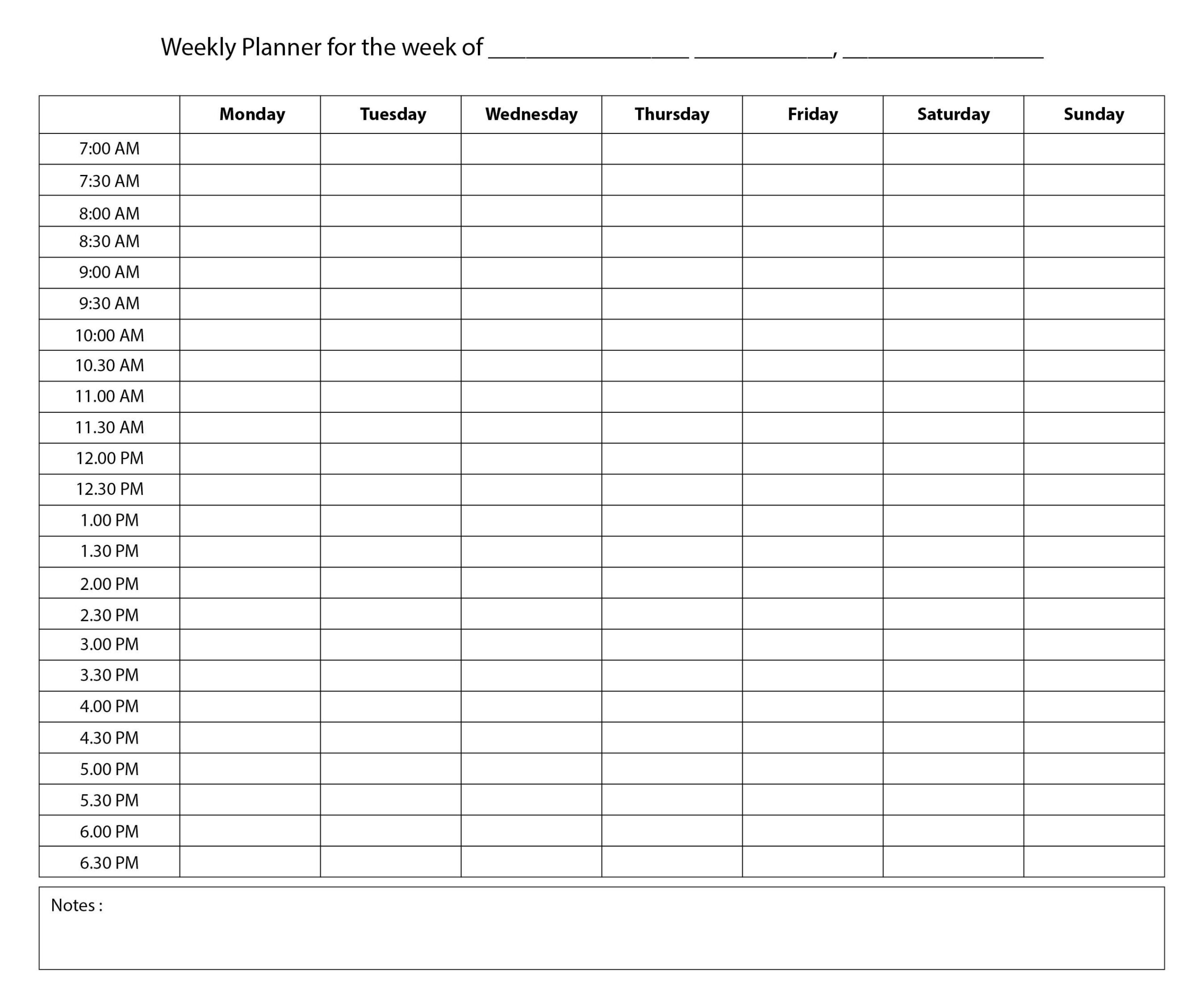 Weekly Hourly Planner 10 Free PDF Printables Printablee Worksheets Library