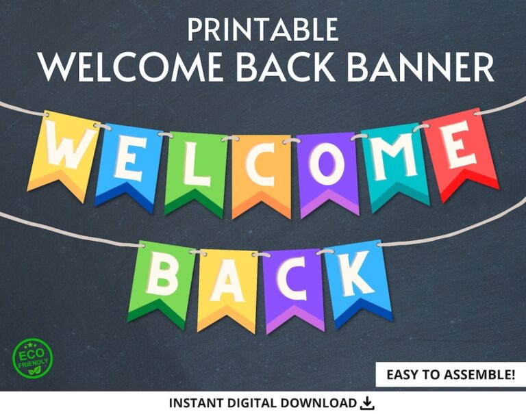 Welcome Back Banner Printable Welcome Back Banner Printable Banner Etsy