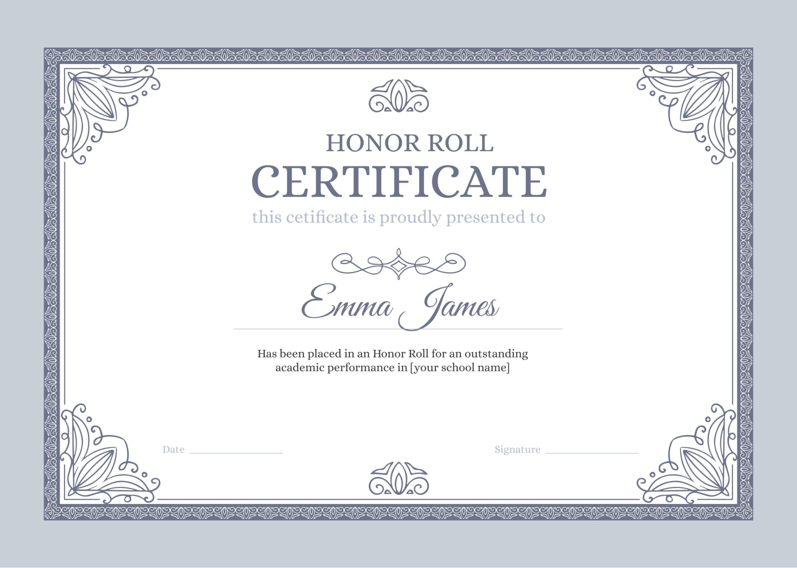 What Is Honor Roll Certificate 7 Free Editable Templates Worksheets Library