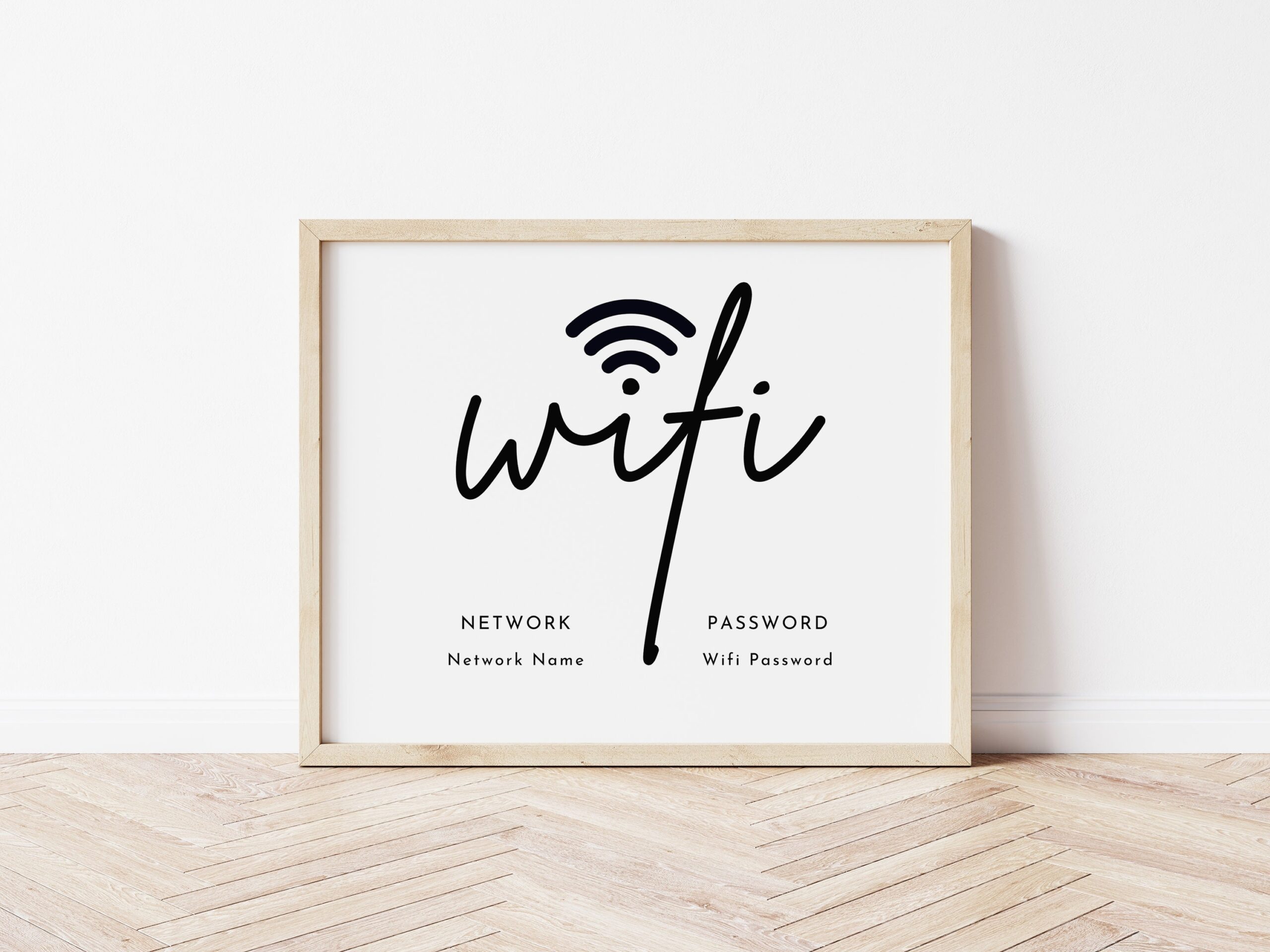 Wifi Password Sign Printable Editable Free Wifi Sign Template Small Business Sign Canva Template 3 Sizes Wifi Sign QR Code TDS 04 Etsy