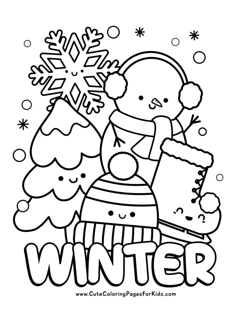 Winter Coloring Pages Free Printable PDF Downloads Cute 