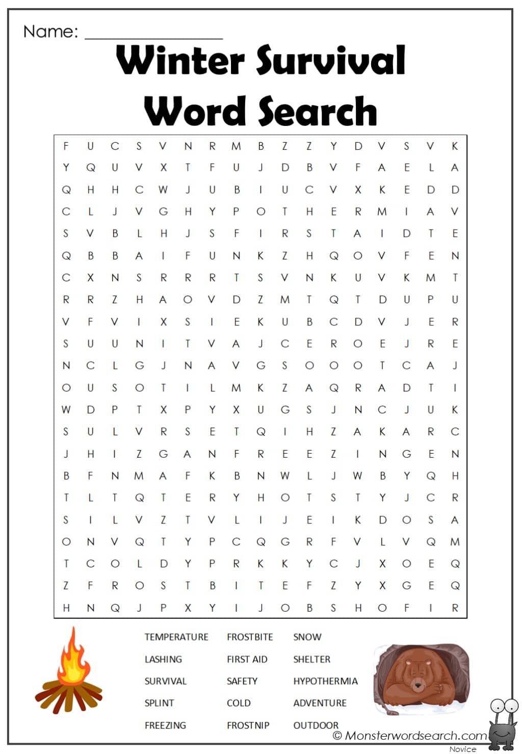 Free Printable Winter Word Search