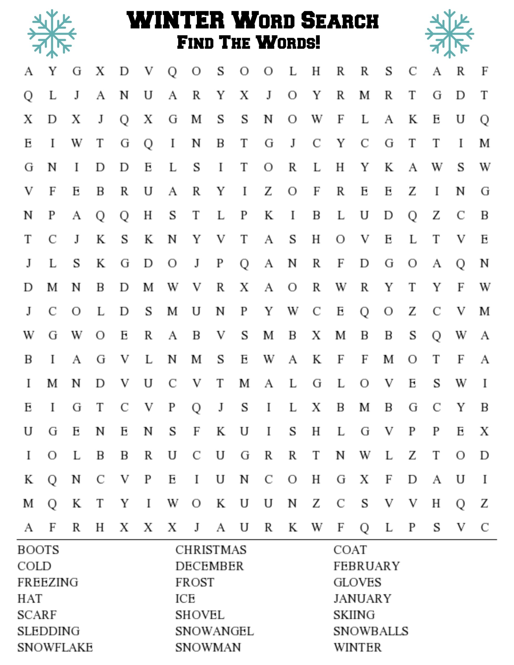 Winter Word Search Printable For Kids Thrifty Mommas Tips Worksheets Library