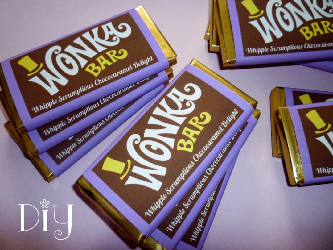 Wonka Bar Wrappers Wonka Bar Candy Bar Wrapper Template Willy Wonka Birthday Party Favors Printable Digital PDF Template Purple Etsy