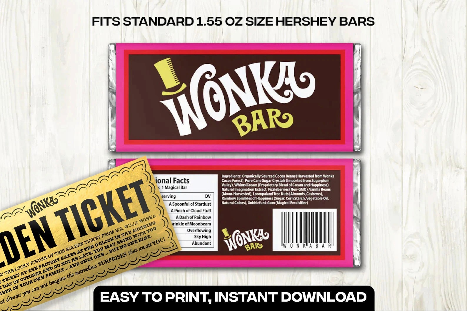 Wonka Chocolate Bar Wrapper Make It Sweet