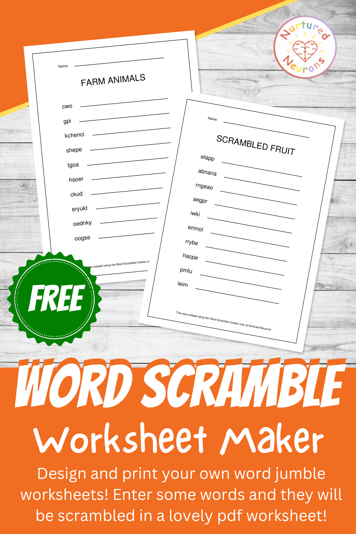 Word Scramble Worksheet Maker Create And Print PDFs For Free 