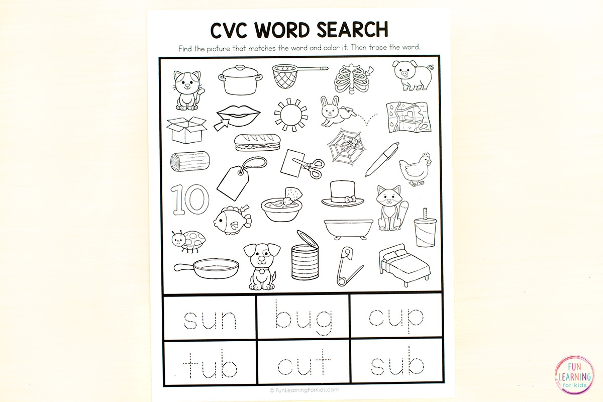 Cvc Word Search Free Printable
