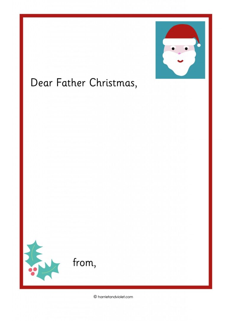 Writing A Letter To Father Christmas Printable Teaching 