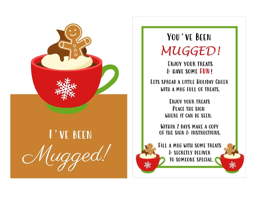You ve Been Mugged Printable Instructions Sign And Treat Bag 